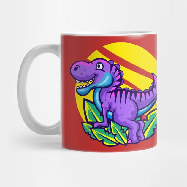 Cute Purple Little Dino by Harrisaputra